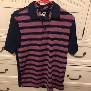 Under Armour polo. Small. Pink/Navy Blue.